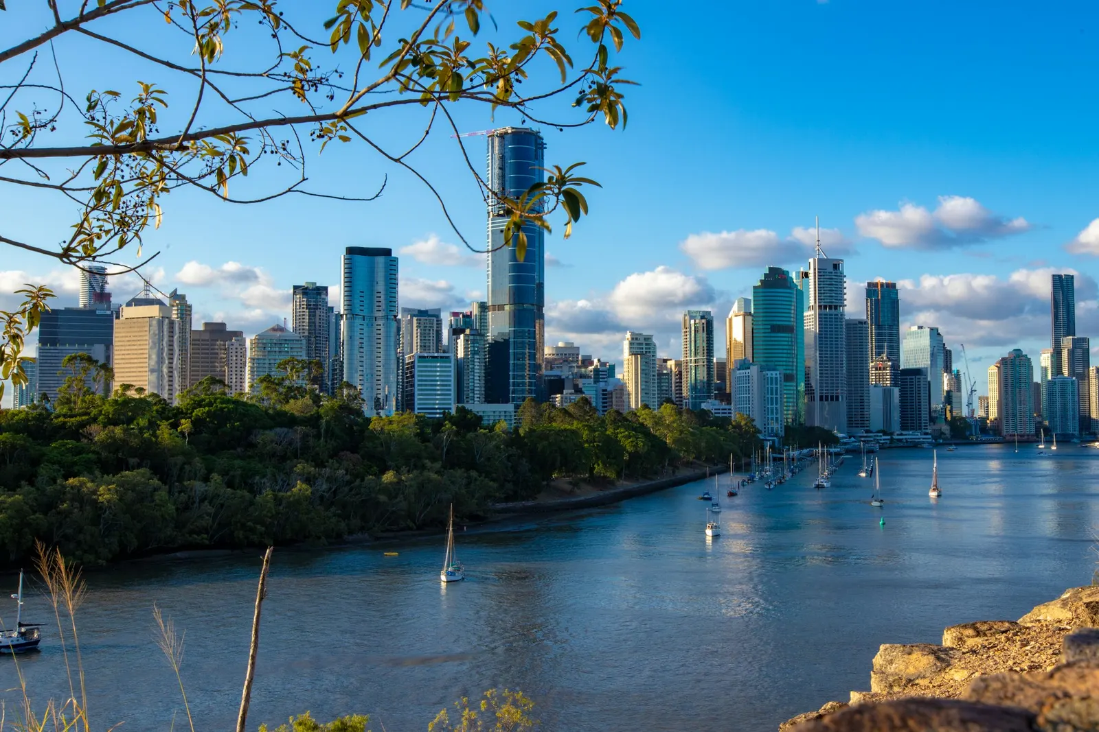 The Brisbane River and the city towers