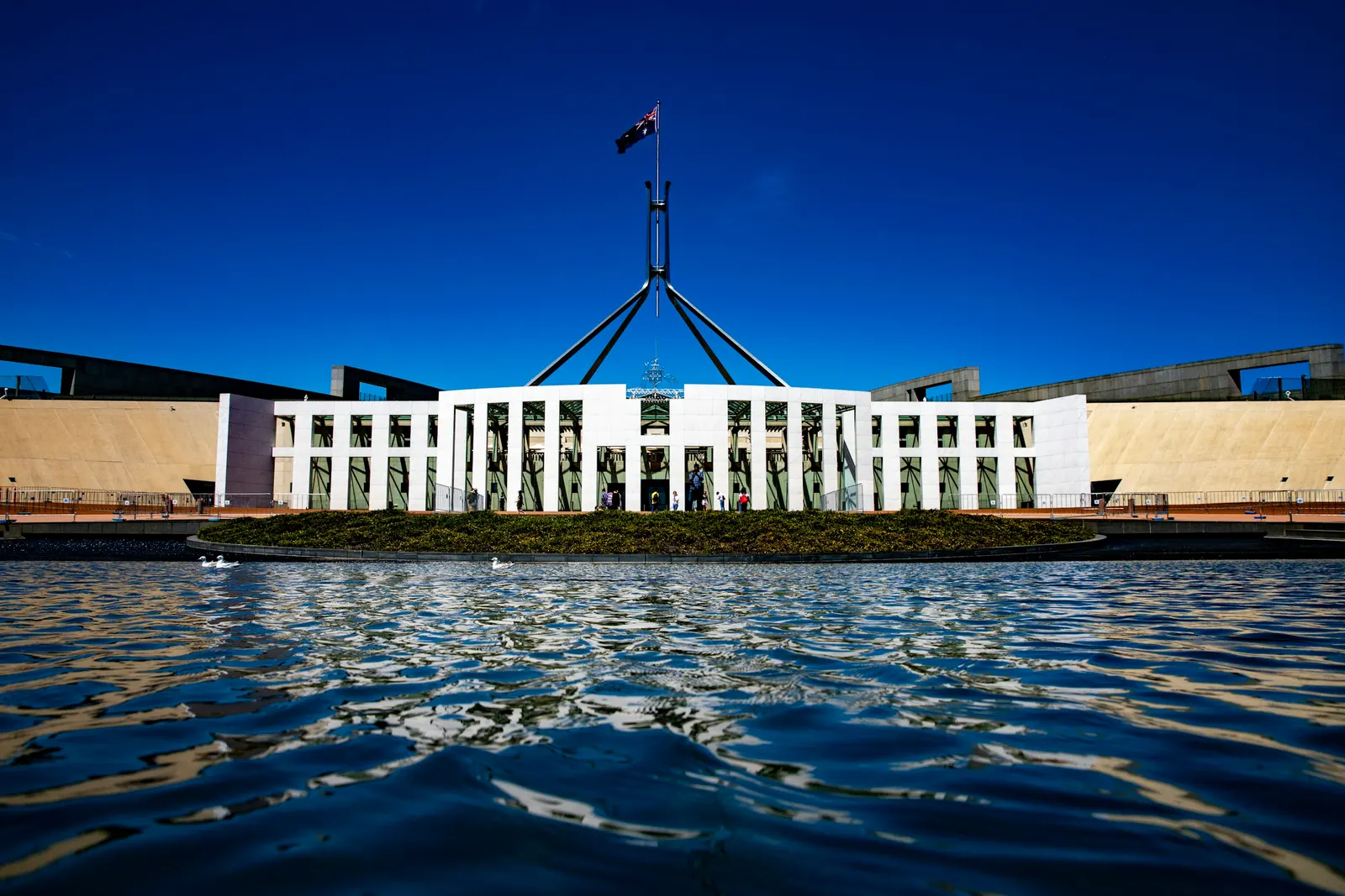 Parliament House at dusk, Canberra