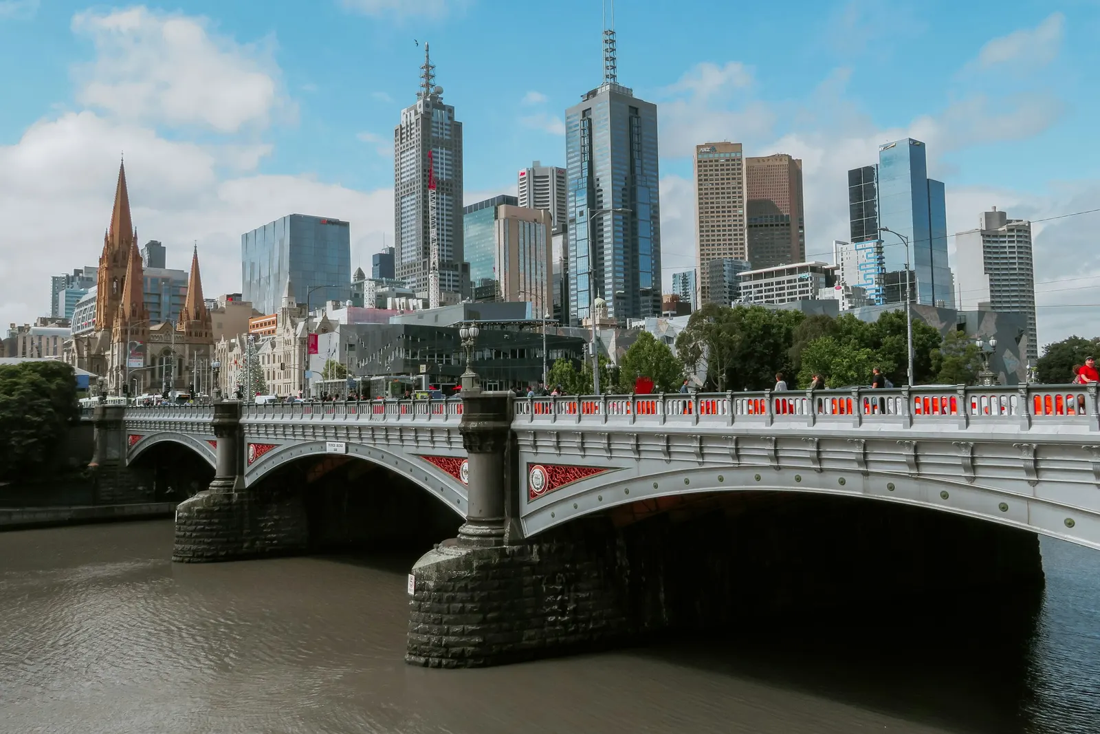 Princes Bridge and the city skyline, Melbourne