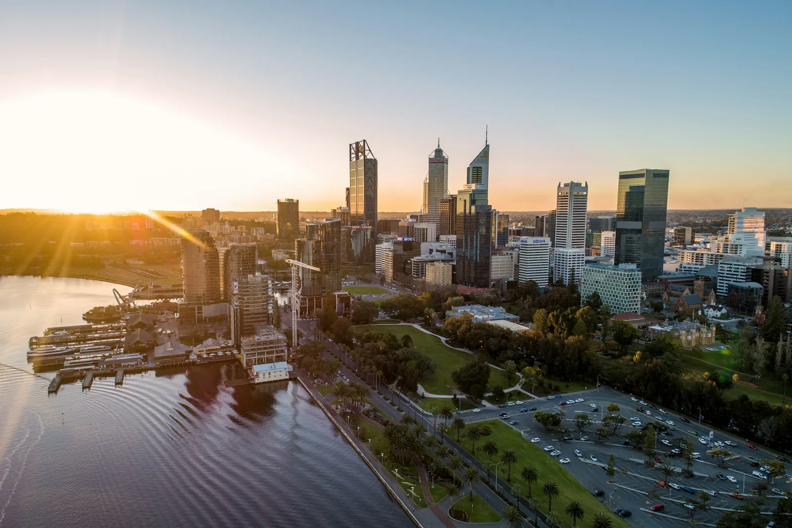 The Perth skyline above the Swan River