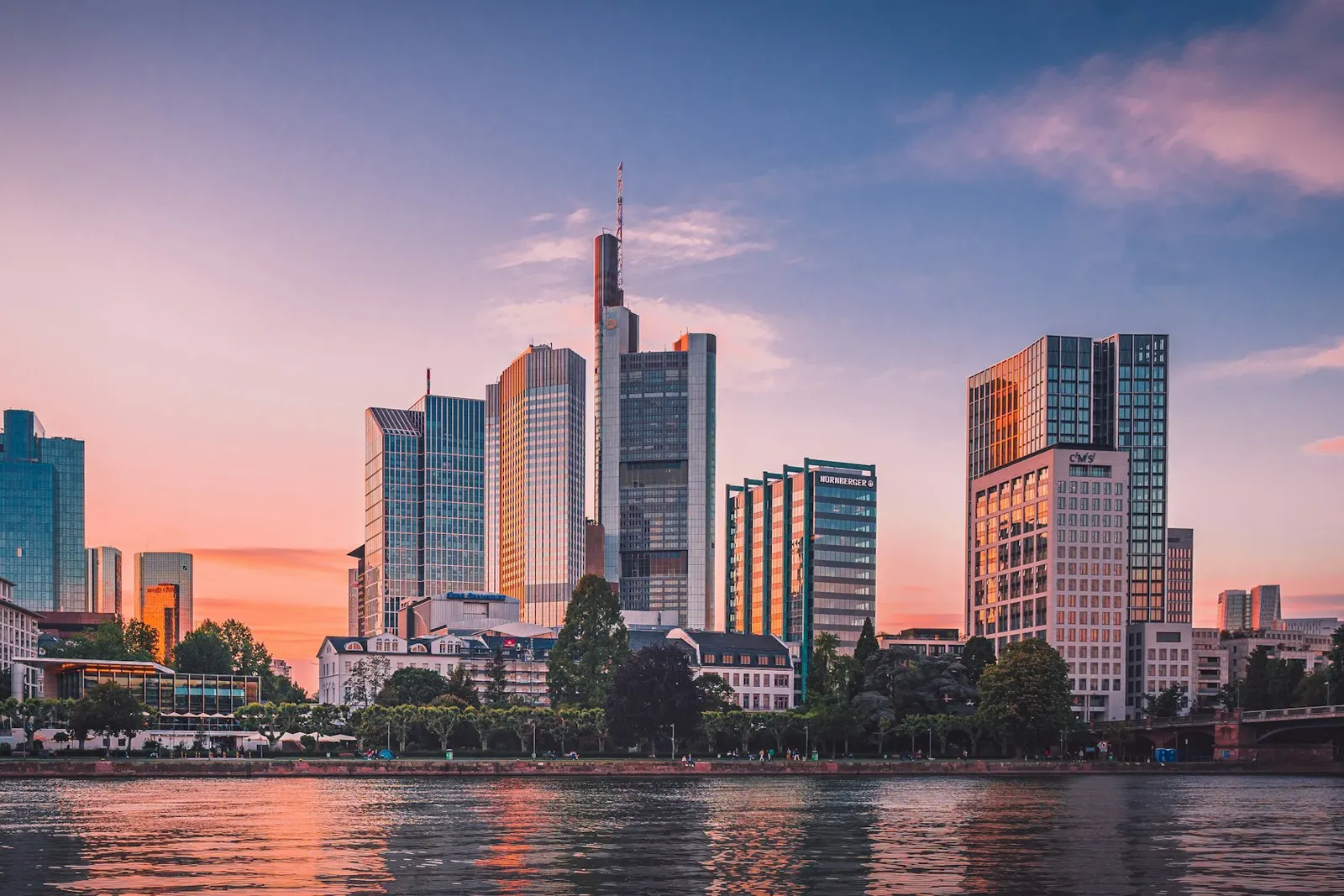 The Frankfurt skyline over the Main