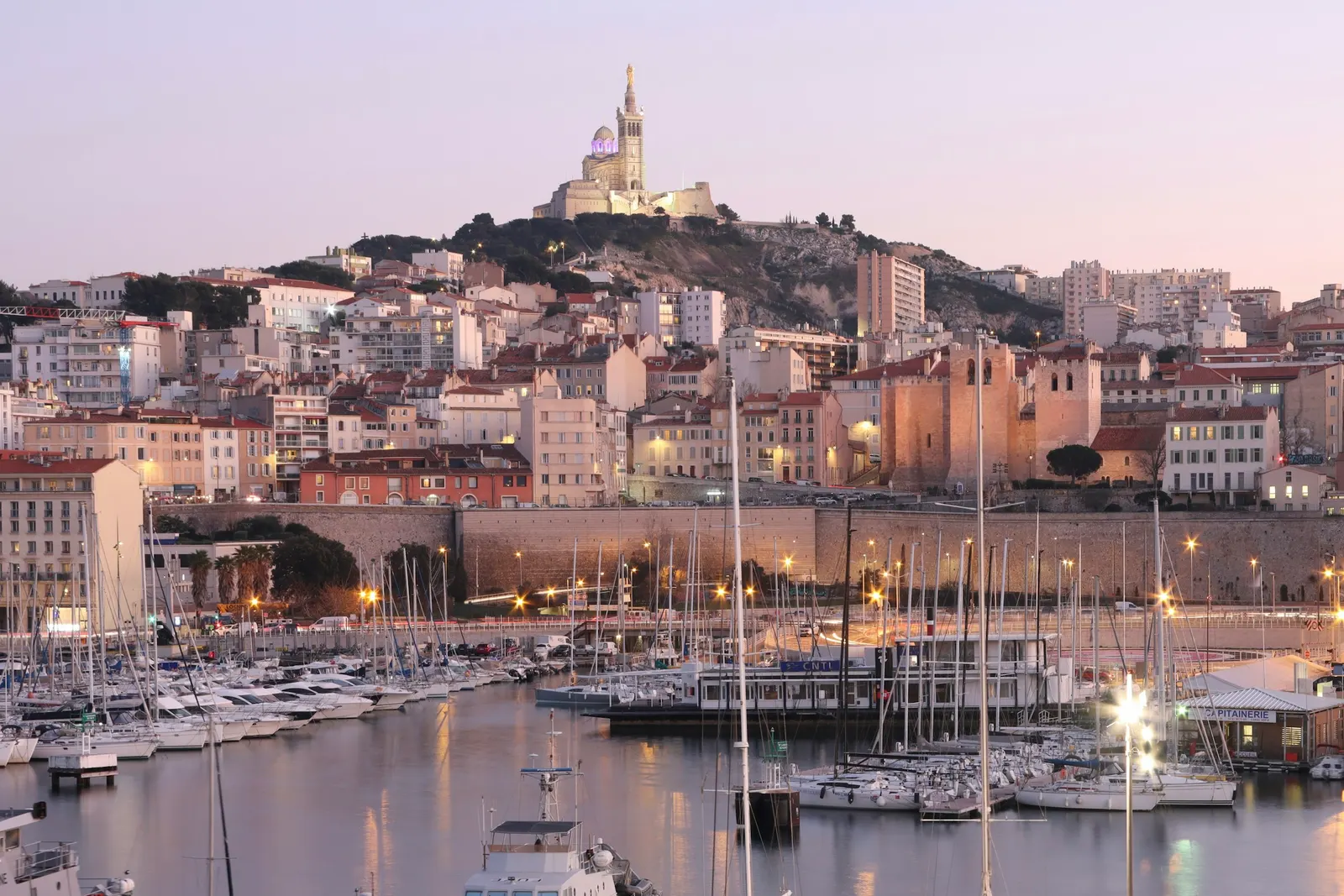 The Old Port below Notre-Dame de la Garde, Marseille