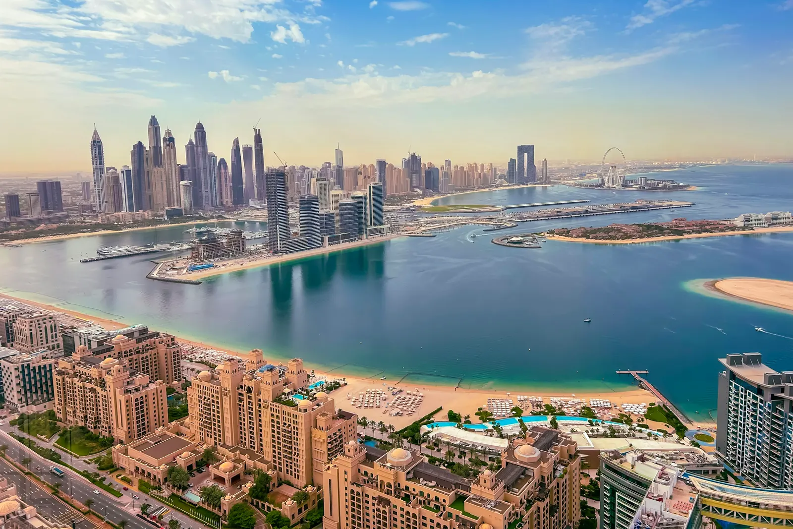 Dubai Marina and the beach from above
