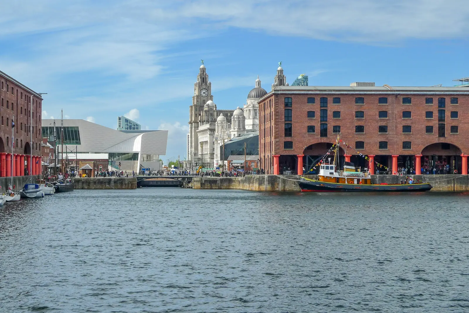 The Liverpool waterfront at the Pier Head