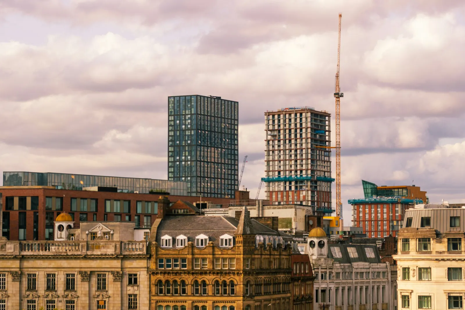The Manchester skyline over the city rooftops