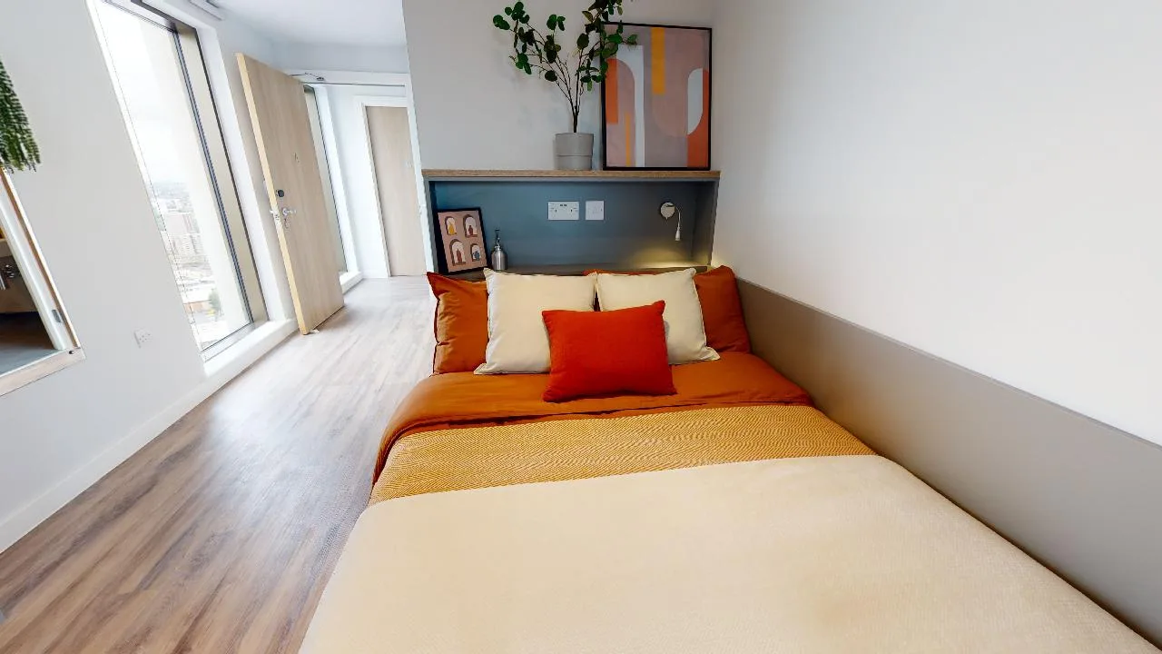 Extra space, same style in our accessible gold en suite at iQ Altus House