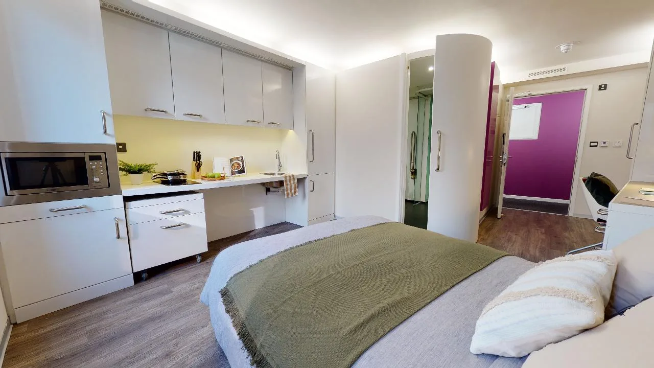 Enjoy some outside space in the large balcony studio at iQ East Court